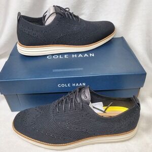 Cole Haan Men's Size 10M Grand.OS Stitchlite Wingtip Oxford Shoes Black NIB $155